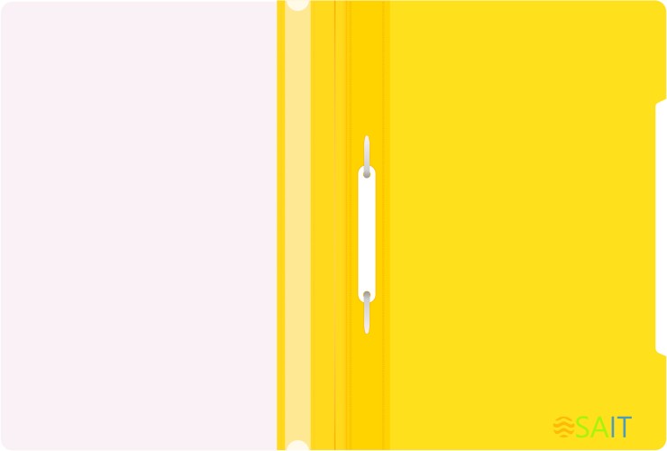 Папка-скоросшиватель Бюрократ -PS20YEL A4 прозрач.верх.лист пластик желтый 0.12/0.16