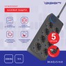 Сетевой фильтр Ippon BK-8-EU-5-16-B 5м (8 розеток) черный (коробка)