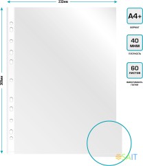 Папка-вкладыш Бюрократ Премиум 013BGPREM глянцевые A4+ 40мкм (упак.:100шт)