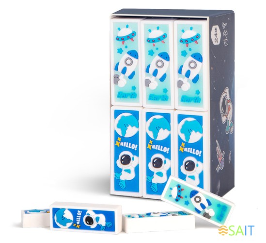 Ластик Deli 71133 110x62x47мм ПВХ ассорти