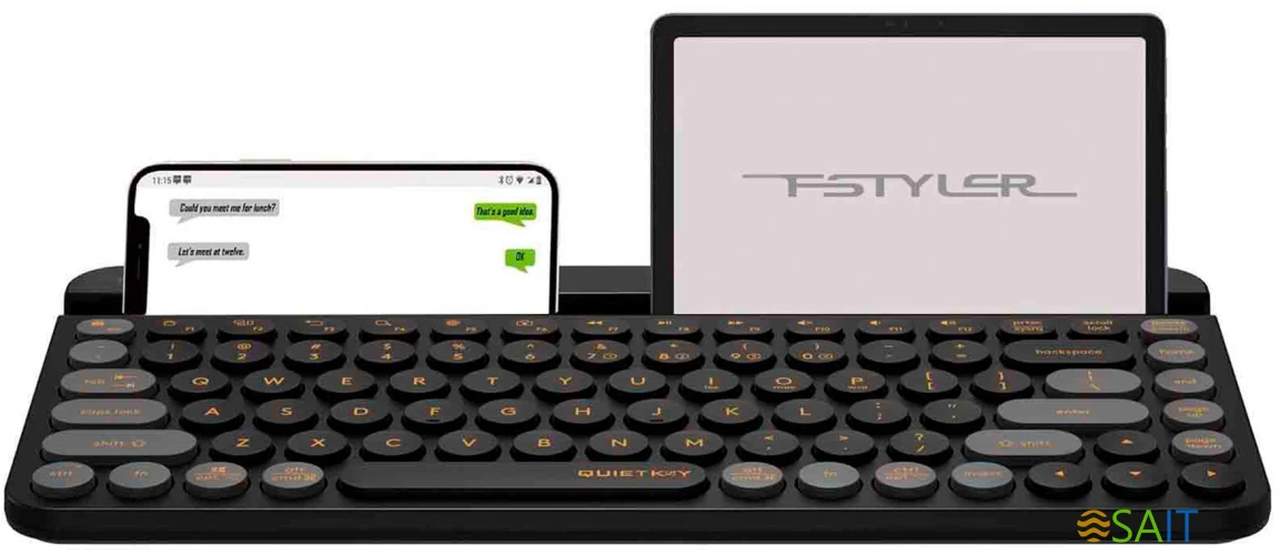 Клавиатура A4Tech Fstyler FBK30 черный/серый USB беспроводная BT/Radio slim Multimedia (FBK30 BLACKCURRANT)