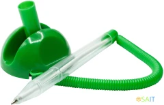 Ручка шариков. Silwerhof ECO зеленый d=0.7мм син. черн. на подставке сменный стержень линия 0.5мм кругл.