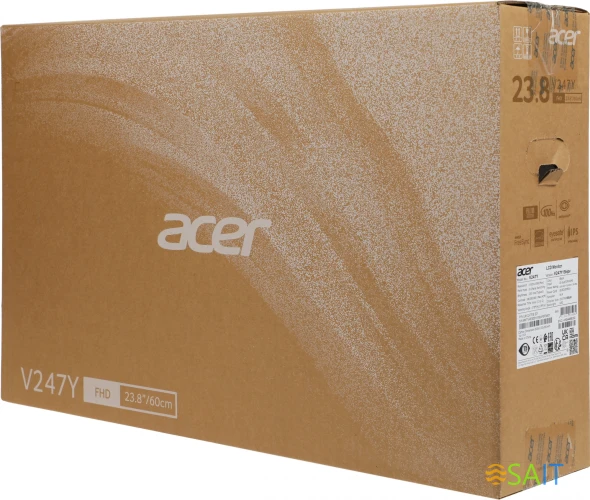 Монитор Acer 23.8" Vero V247YEbipv черный IPS LED 4ms 16:9 HDMI 250cd 178гр/178гр 1920x1080 100Hz FreeSync VGA DP FHD 4.3кг