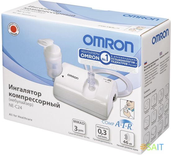 Ингалятор Omron NE-C24 (NE-C801S-RU) компрессорный стационарный белый