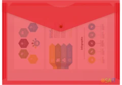 Конверт на кнопке Бюрократ -PK803TRED A4 пластик 0.15мм красный