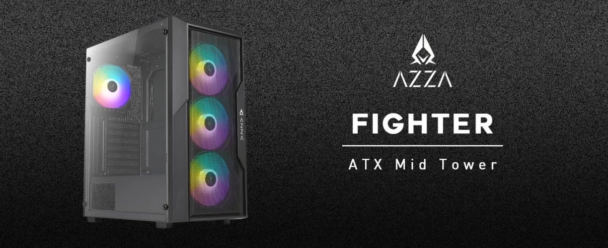 Корпус Azza Fighter черный без БП ATX 4x120mm 2x140mm 2xUSB2.0 1xUSB3.0 audio bott PSU