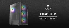 Корпус Azza Fighter черный без БП ATX 4x120mm 2x140mm 2xUSB2.0 1xUSB3.0 audio bott PSU
