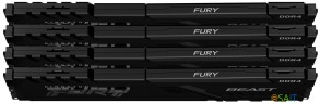 Память DDR4 4x8GB 3200MHz Kingston KF432C16BBK4/32 Fury Beast Black RTL Gaming PC4-25600 CL16 DIMM 288-pin 1.35В kit dual rank с радиатором Ret