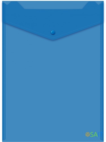 Конверт на кнопке Бюрократ -PK875/1 A4 верт. пластик 0.18мм ассорти