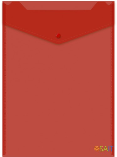 Конверт на кнопке Бюрократ -PK875/1 A4 верт. пластик 0.18мм ассорти