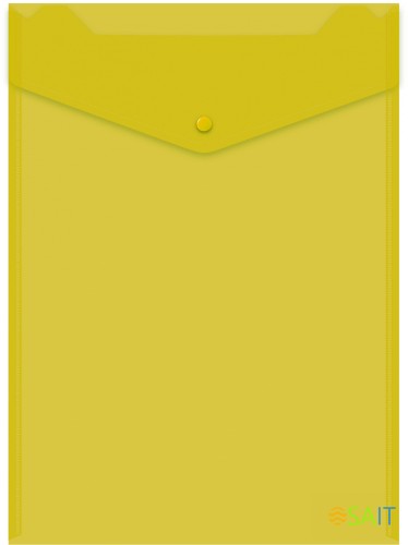 Конверт на кнопке Бюрократ -PK875/1 A4 верт. пластик 0.18мм ассорти
