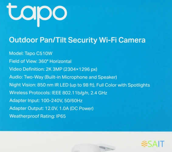 Камера видеонаблюдения IP TP-Link Tapo C510W Wi-Fi 3.9-3.9мм цв. корп.:белый