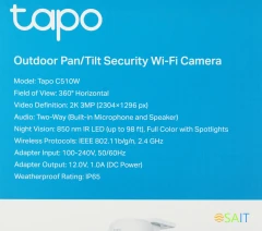 Камера видеонаблюдения IP TP-Link Tapo C510W Wi-Fi 3.9-3.9мм цв. корп.:белый