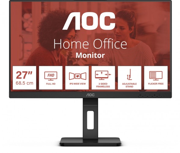 Монитор AOC 24" 24E3QAF черный IPS LED 16:9 HDMI M/M матовая HAS Piv 300cd 178гр/178гр 1920x1080 75Hz VGA DP FHD USB 4.45кг
