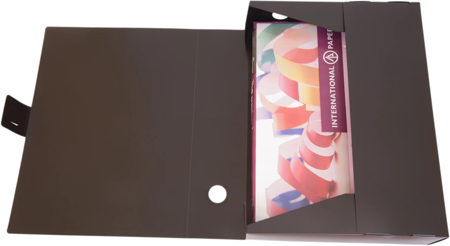 Короб архивный вырубная застежка Бюрократ -BA80/08BLCK пластик 0.8мм корешок 80мм 330x245мм черный