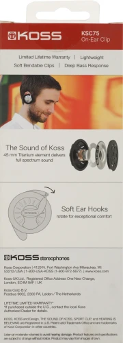 Наушники накладные Koss KSC75 1.2м черный проводные оголовье (15102070)