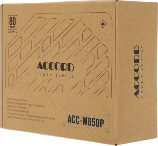 Блок питания Accord ATX 850W ACC-W850P 80+ white (20+4pin) 120mm fan 6xSATA RTL