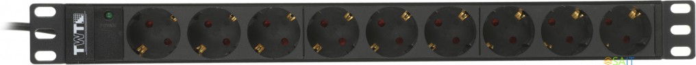 Блок распределения питания Lanmaster TWT-PDU19-10A9P4-3.0 гор.размещ. 9xSchuko базовые 10A C14 3м