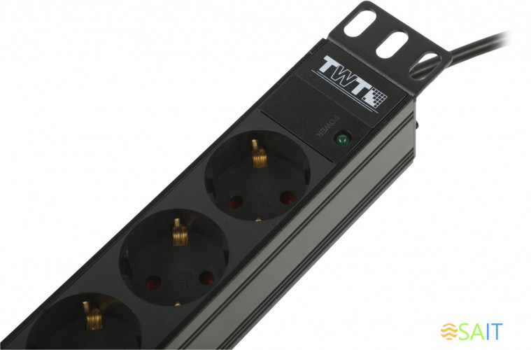 Блок распределения питания Lanmaster TWT-PDU19-10A9P4-3.0 гор.размещ. 9xSchuko базовые 10A C14 3м