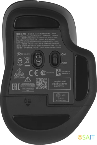 Мышь Xiaomi Comfort Edition черный оптическая 1200dpi silent беспров. USB 2but (BHR9359GL)