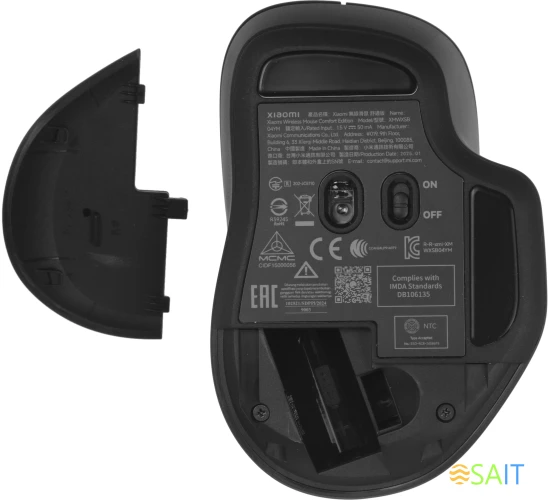 Мышь Xiaomi Comfort Edition черный оптическая 1200dpi silent беспров. USB 2but (BHR9359GL)