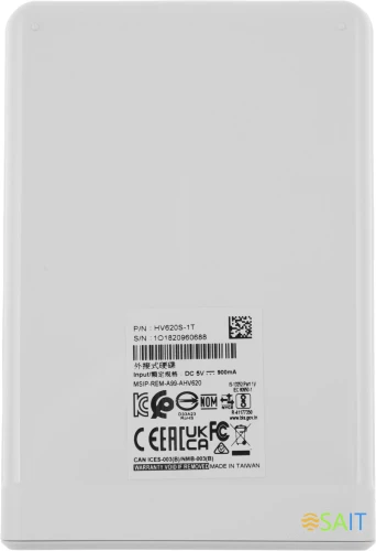 Жесткий диск A-Data USB 3.1 1Tb AHV620S-1TU31-CWH HV620S 2.5" белый