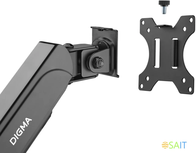 Кронштейн для мониторов ЖК Digma D-MM202D черный 17"-32" макс.9кг крепление к столешнице поворот и наклон