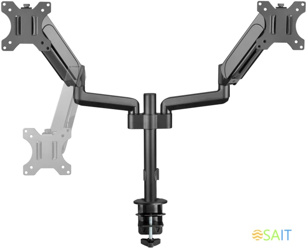 Кронштейн для мониторов ЖК Digma D-MM202D черный 17"-32" макс.9кг крепление к столешнице поворот и наклон