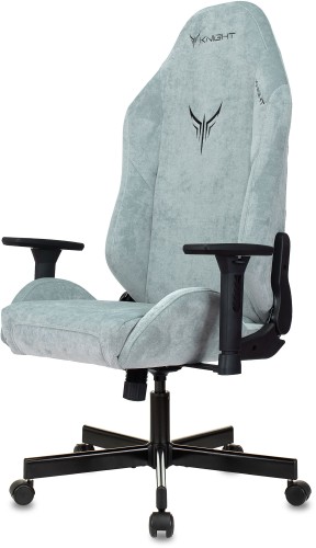Кресло игровое Knight N1 Fabric серо-голубой Light-28 с подголов. крестов. металл