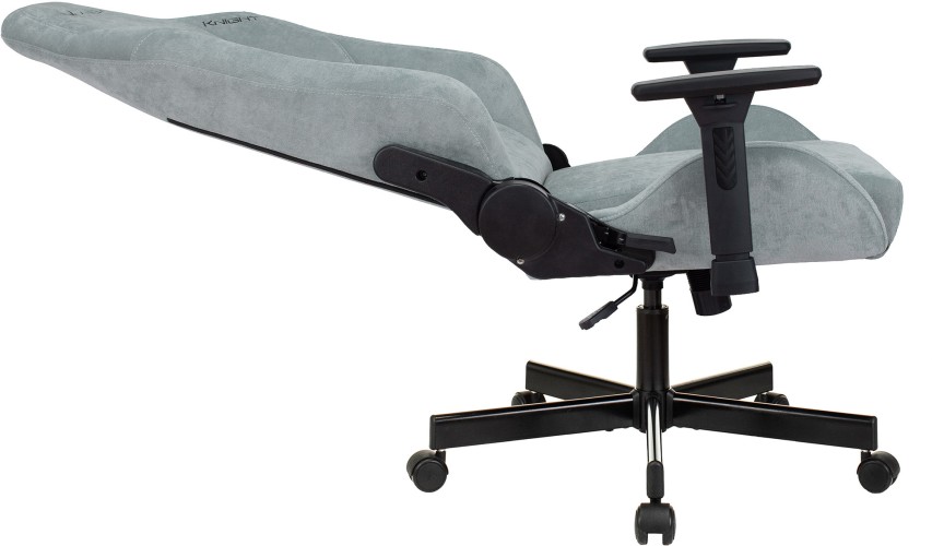 Кресло игровое Knight N1 Fabric серо-голубой Light-28 с подголов. крестов. металл