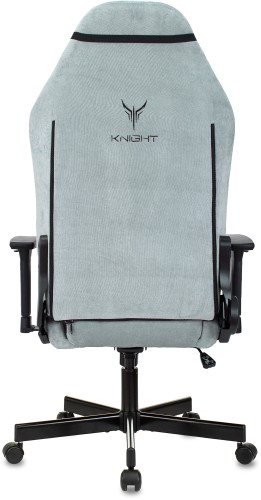 Кресло игровое Knight N1 Fabric серо-голубой Light-28 с подголов. крестов. металл