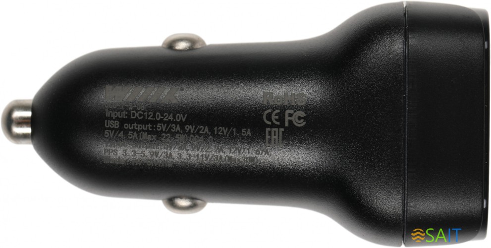 Автомобильное зар./устр. Wiiix UCC-7-2-08 3A+2A (PD+QC) USB-C/USB-A универсальное черный