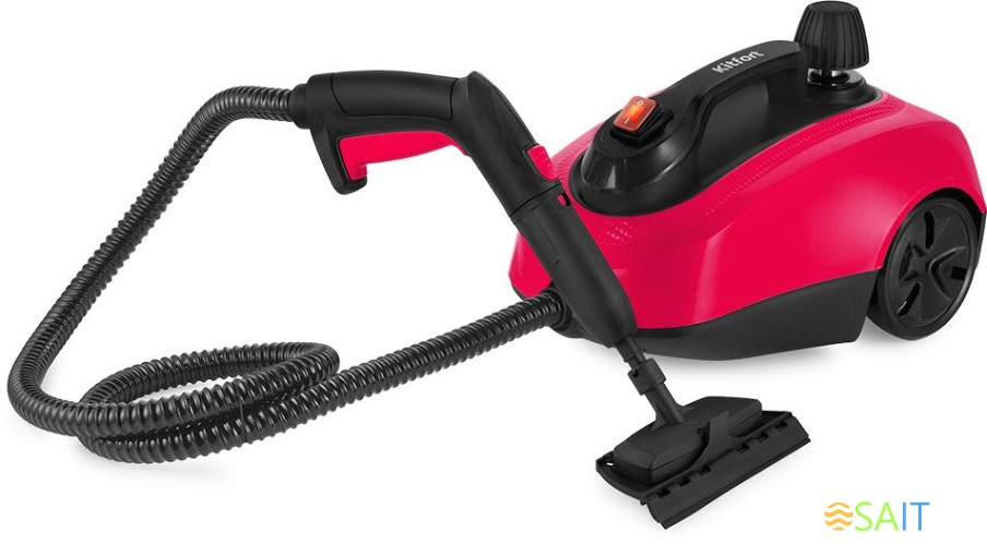 Пароочиститель напольный Kitfort КТ-9137-1 1800Вт черный/малиновый