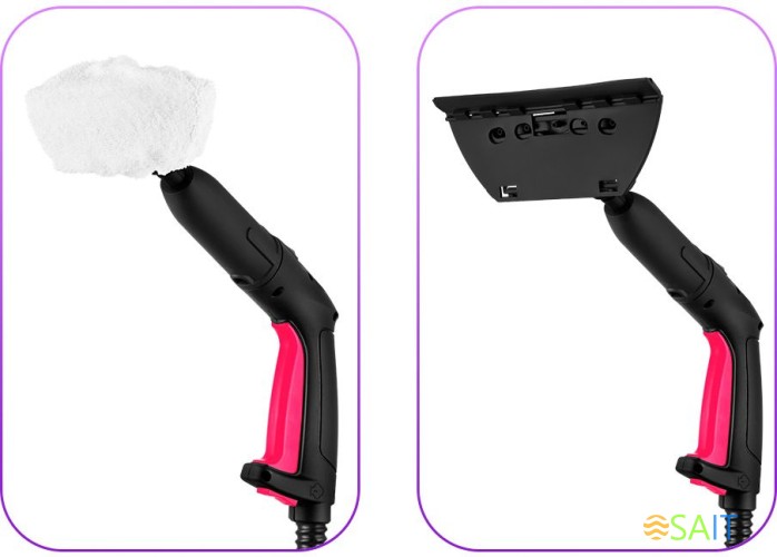 Пароочиститель напольный Kitfort КТ-9137-1 1800Вт черный/малиновый