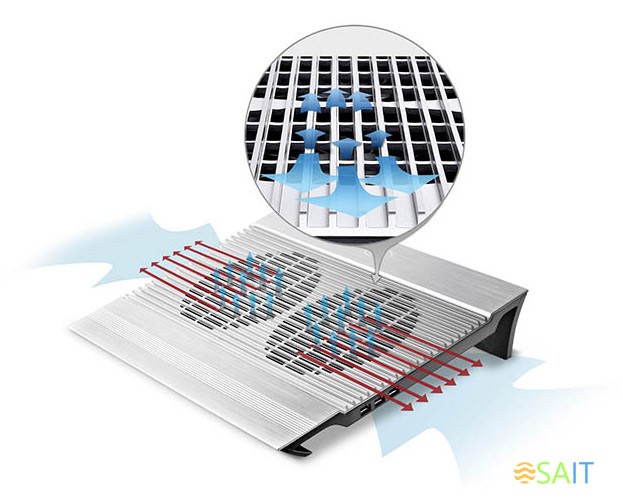 Подставка для ноутбука Deepcool N8 (DP-N24N-N8SR) 17" 380x278x55мм 25дБ 3xUSB 2x 140ммFAN 1244г алюминий серебристый