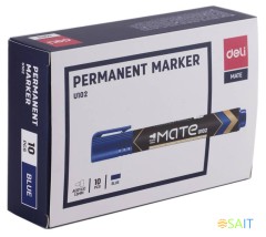Маркер перманентный Deli EU10230 Mate круглый пиш. наконечник 1.5мм синий