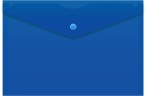 Конверт на кнопке Бюрократ -PK804A5NBLU A5 непрозрачный пластик 0.18мм синий