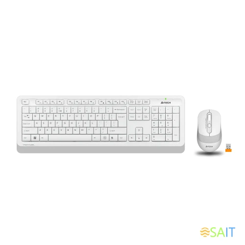 Клавиатура + мышь A4Tech Fstyler FG1010 клав:белый/серый мышь:белый/серый USB беспроводная Multimedia (FG1010 WHITE)