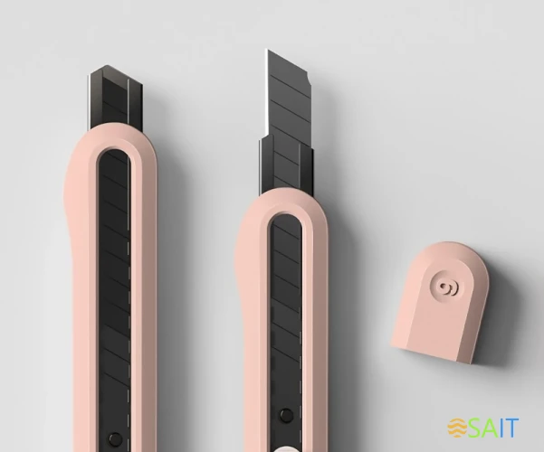 Нож канцелярский Deli ENS063PINK Nusign шир.лез.9мм выдвижное лезвие фиксатор усиленный сталь розовый