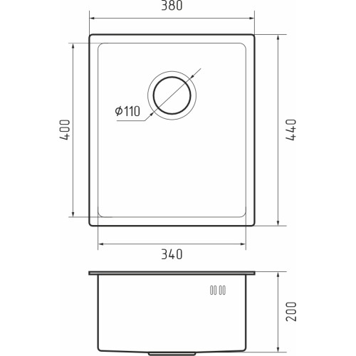 Кухонная мойка RIVELATO Rivelato Rinox 3844 UN PVD black