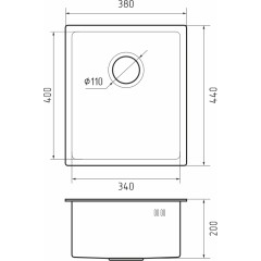 Кухонная мойка RIVELATO Rivelato Rinox 3844 UN PVD black