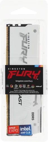 Память DDR5 32GB 5200MHz Kingston KF552C36BWEA-32 Fury Beast White Expo RGB RTL Gaming PC5-41600 CL36 DIMM 288-pin 1.25В kit single rank с радиатором Ret