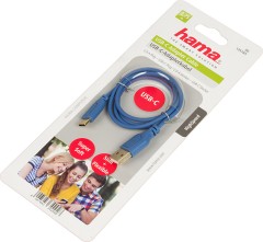 Кабель Hama Flexi-Slim 135785 USB (m)-USB Type-C (m) 0.75м синий
