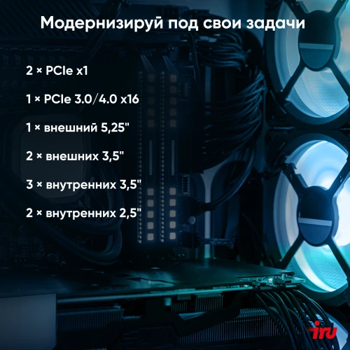 ПК IRU Planio 310H6SEV MT i7 12700 (2.1) 32Gb SSD512Gb UHDG 770 FreeDOS GbitEth 400W черный (RUS) (2113521)