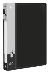 Папка на 2-х D-кольцах Бюрократ -0840/2DBLCK A4 пластик 0.8мм кор.40мм внутр. с вставкой черный