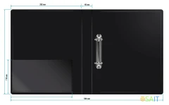 Папка на 2-х D-кольцах Бюрократ -0840/2DBLCK A4 пластик 0.8мм кор.40мм внутр. с вставкой черный