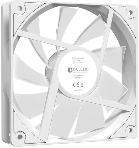 Вентилятор для корпуса ID-Cooling XF-120 ARGB 120х120x25 белый 4-pin 30.5дБ (XF-120-ARGB-W) Ret
