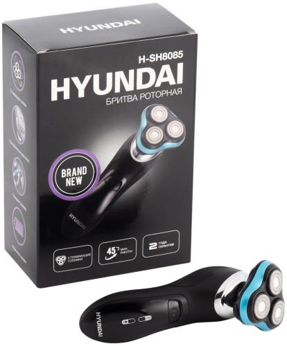 Бритва роторная Hyundai H-SH8085 реж.эл.:3 питан.:аккум. черный