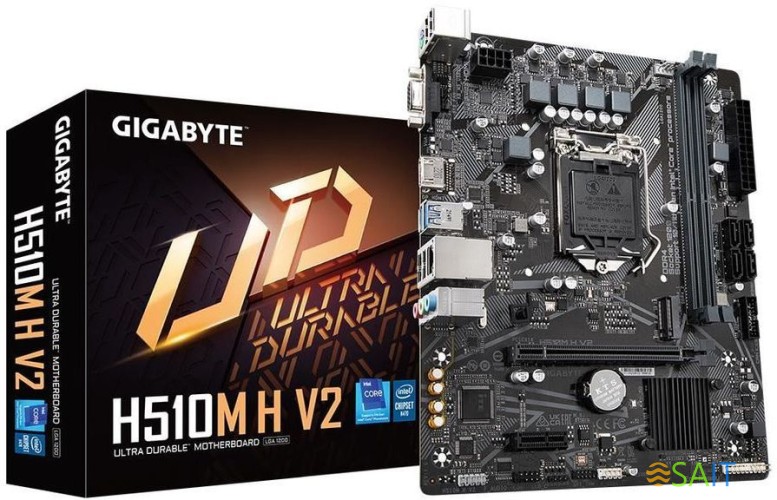 Материнская плата Gigabyte H510M H V2 Soc-1200 Intel H470 2xDDR4 mATX AC`97 8ch(7.1) GbLAN+VGA+HDMI