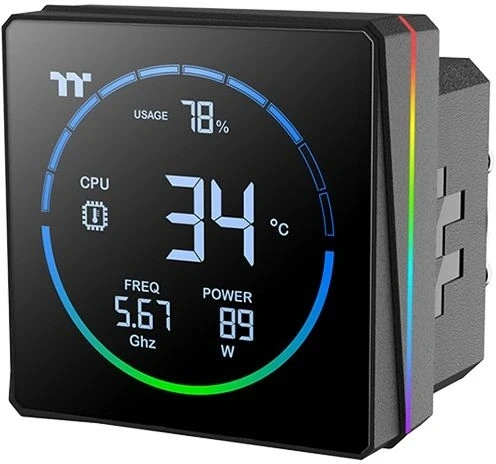 Система водяного охлаждения Thermaltake TH360-S V3 ARGB Soc-AM5/AM4/1200/1700/1851 черный 4-pin 37.8dB Al LCD 365W Ret (CL-W470-PL12SW-A)